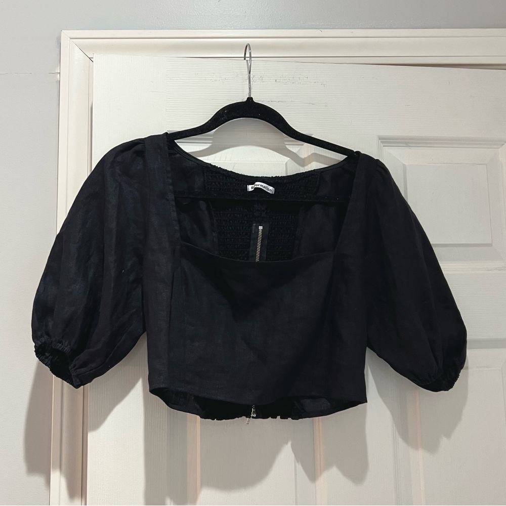 Reformation Yucca Linen Crop Top